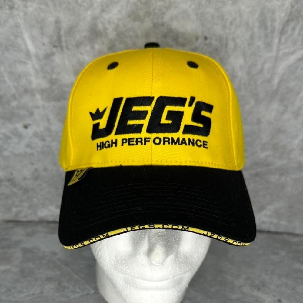 JEGS High Performance Yellow Black Two Tone Adjustable Men's Baseball Cap Hat